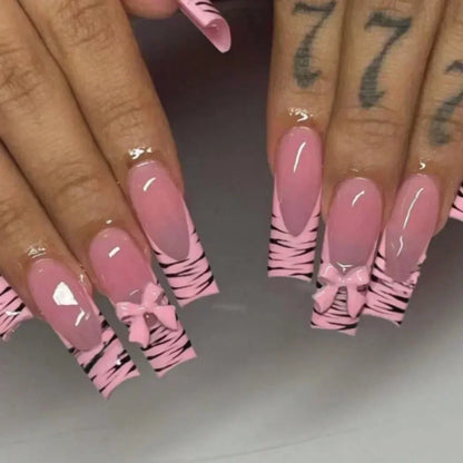 24 PCS SHIMMER LONG LUXURY PRESS ON NAILS