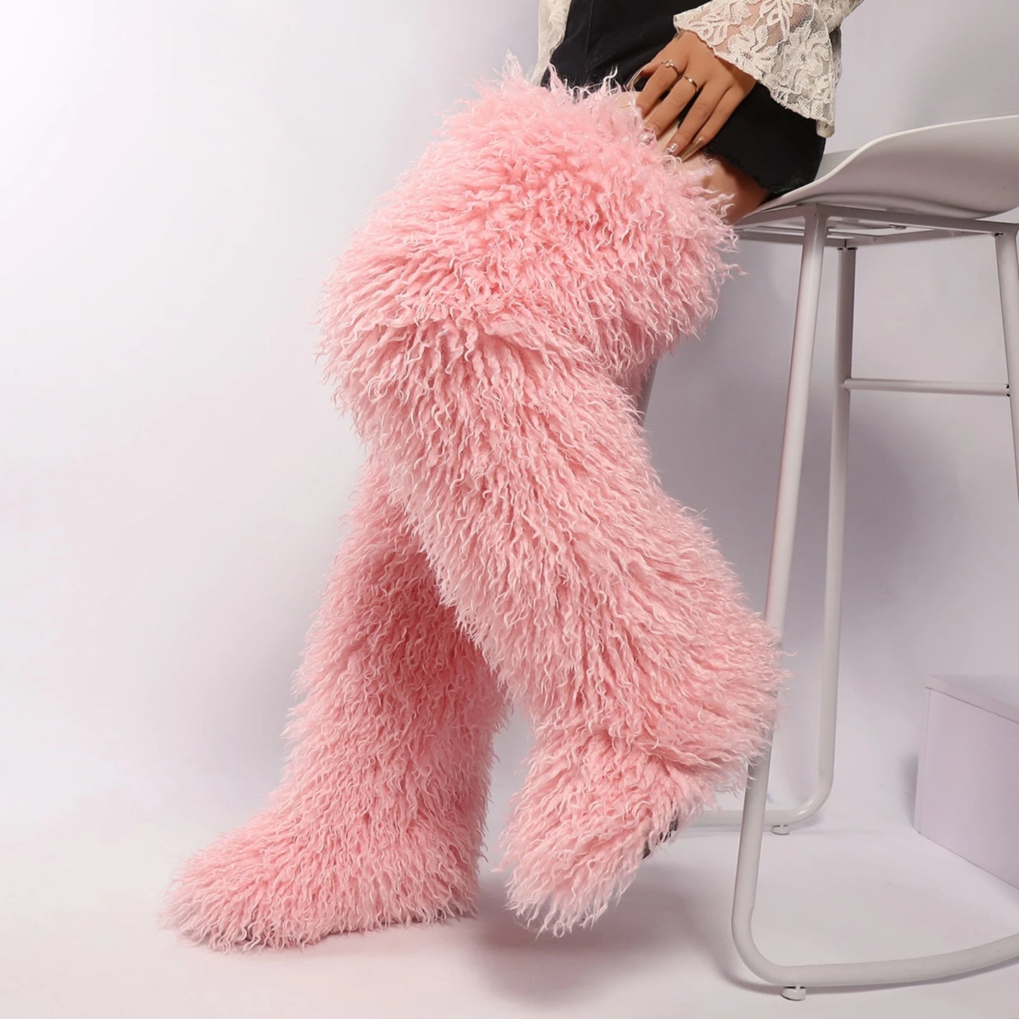 THIGH HIGH MONGOLIAN BOOTS