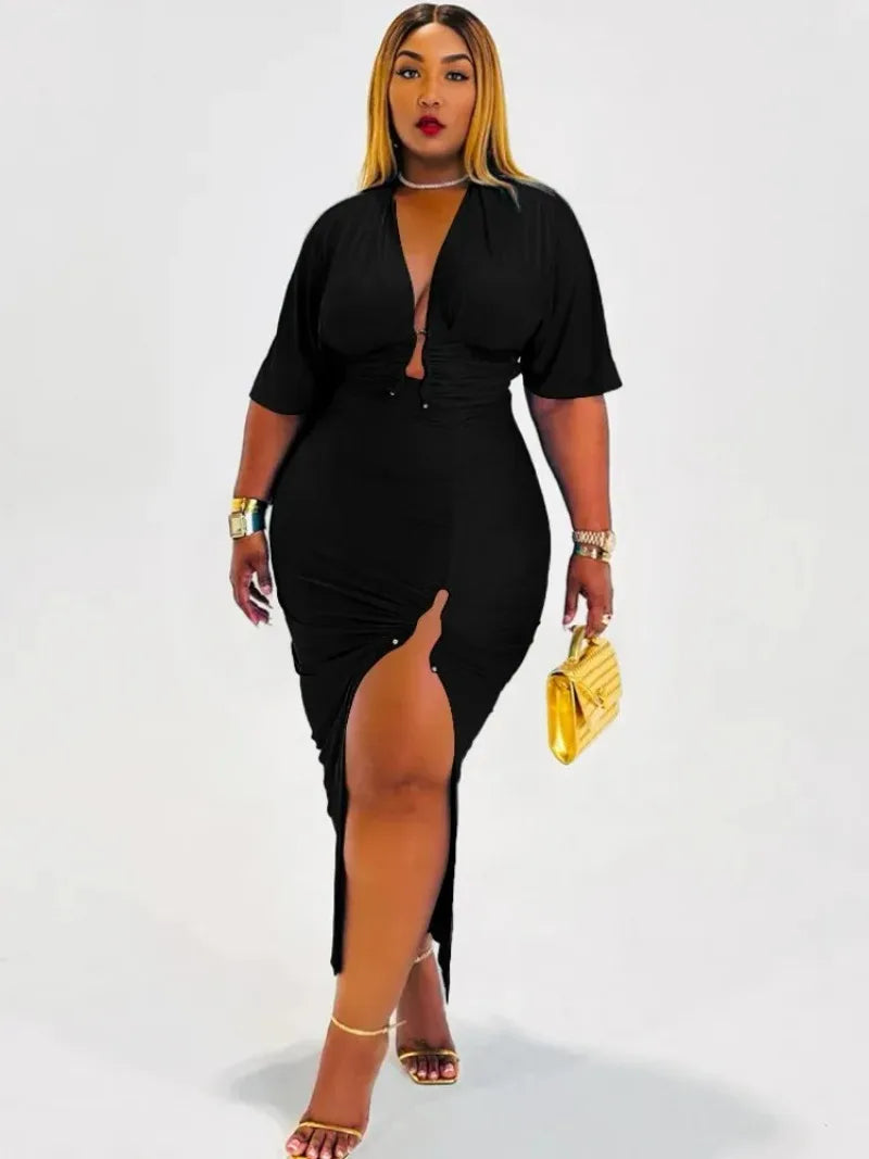 CITY GYAL PLUS CURVY 2 PC SKIRT SET WITH SPLIT