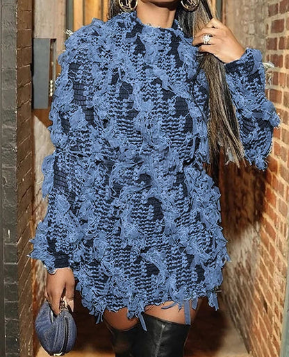 AUTUMN STACKED MINI DRESS