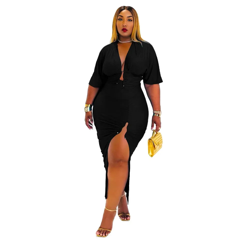 CITY GYAL PLUS CURVY 2 PC SKIRT SET WITH SPLIT