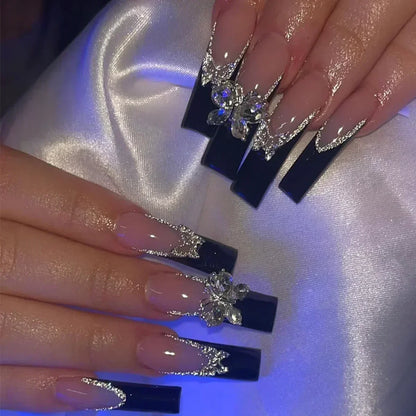 24 PCS SHIMMER LONG LUXURY PRESS ON NAILS