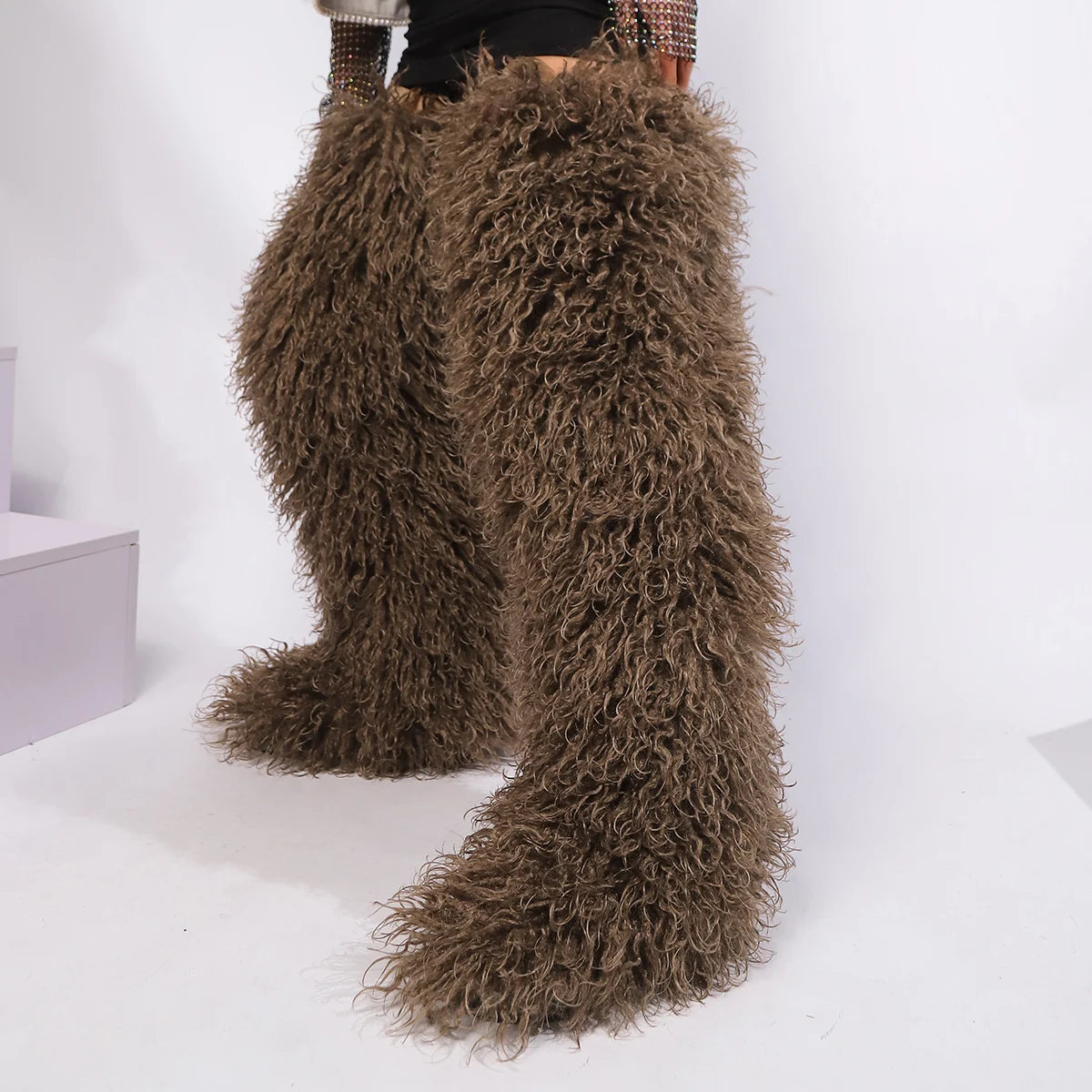 THIGH HIGH MONGOLIAN BOOTS