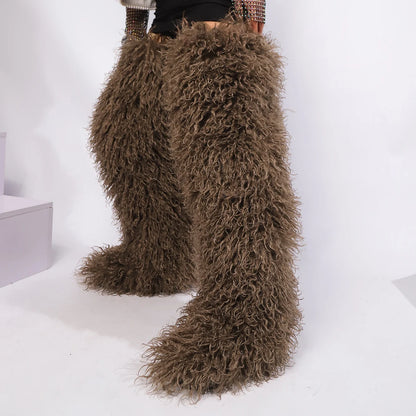 THIGH HIGH MONGOLIAN BOOTS