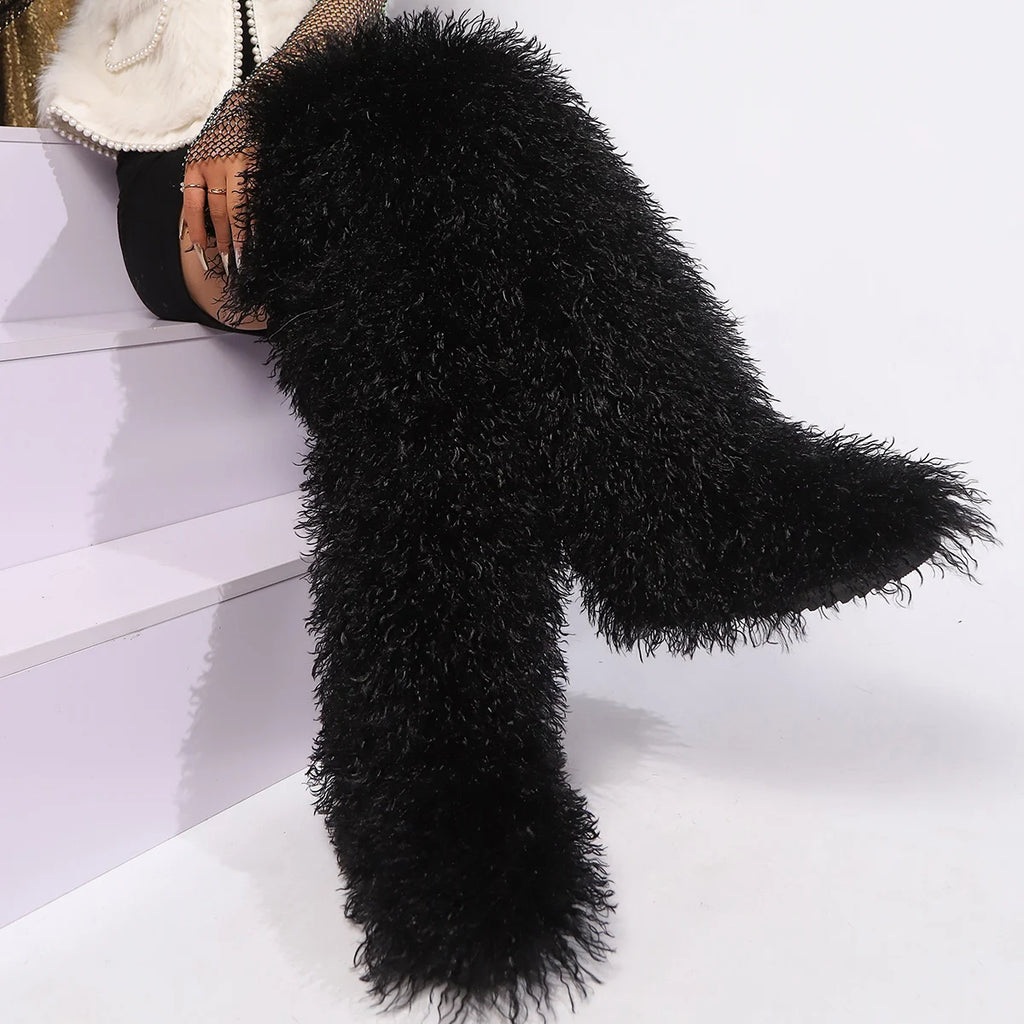 THIGH HIGH MONGOLIAN BOOTS
