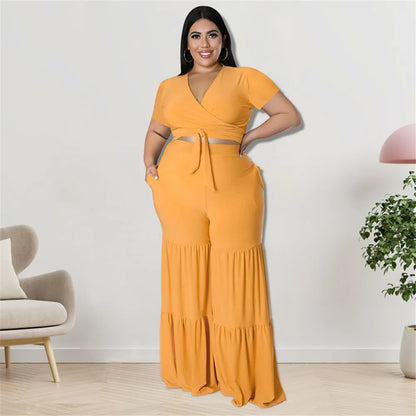 OWN THE ROOM FLARED PANTS CURVY PLUS SET