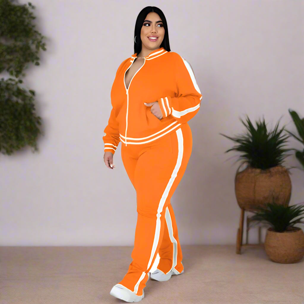 PLUS CURVY LONG SLEEVE ACTIVE WEAR SET