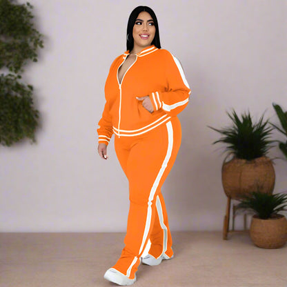 PLUS CURVY LONG SLEEVE ACTIVE WEAR SET