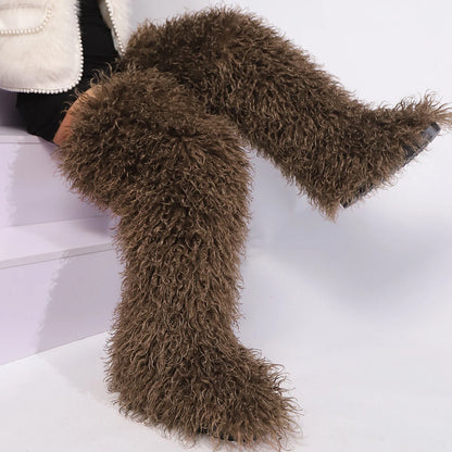 THIGH HIGH MONGOLIAN BOOTS
