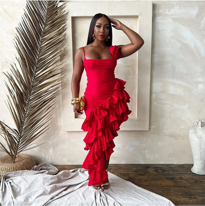 BODYCON TIERED RUFFLE DRESS