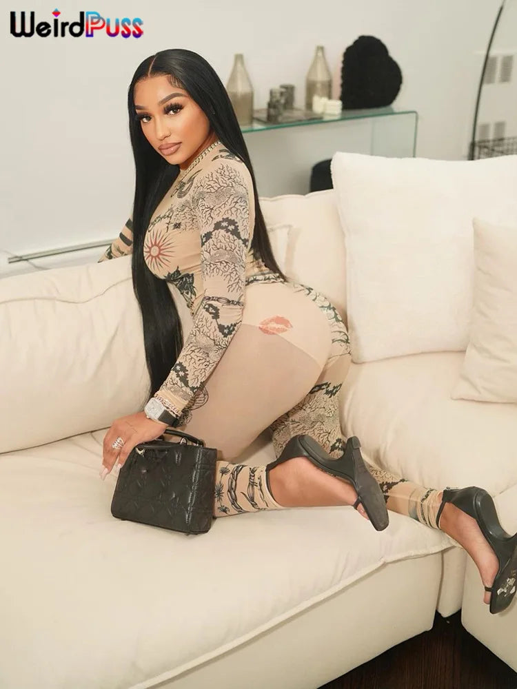 CLASSIC DRAGON PRINT MESH 2 PC SET