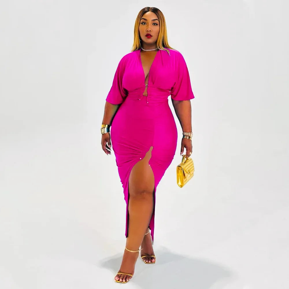 CITY GYAL PLUS CURVY 2 PC SKIRT SET WITH SPLIT