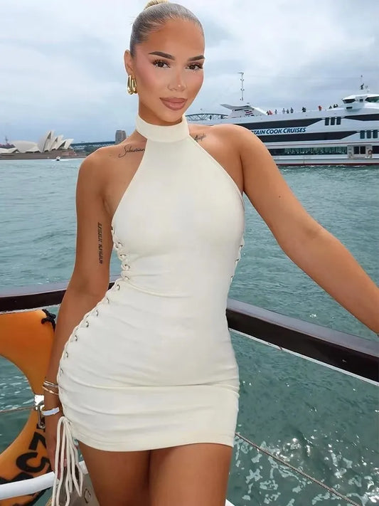 SHIRRING HOTTIE LACE DRESS