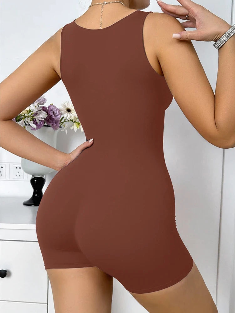 RIBBED ACTIVE WEAR ROMPER