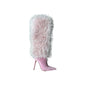 HOT CHIC FURRY KNEE THIGH HIGH BOOTS