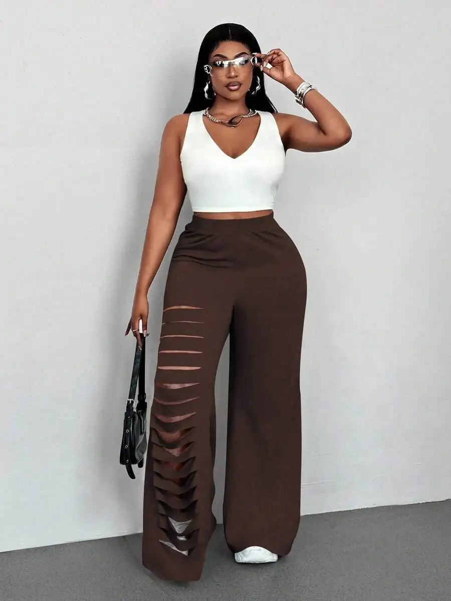 NEXT LEVEL DISTRESSED PLUS CURVY LEGGINGS