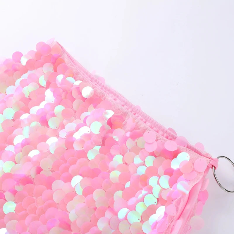 SEQUINED HALTER SKIRT SET