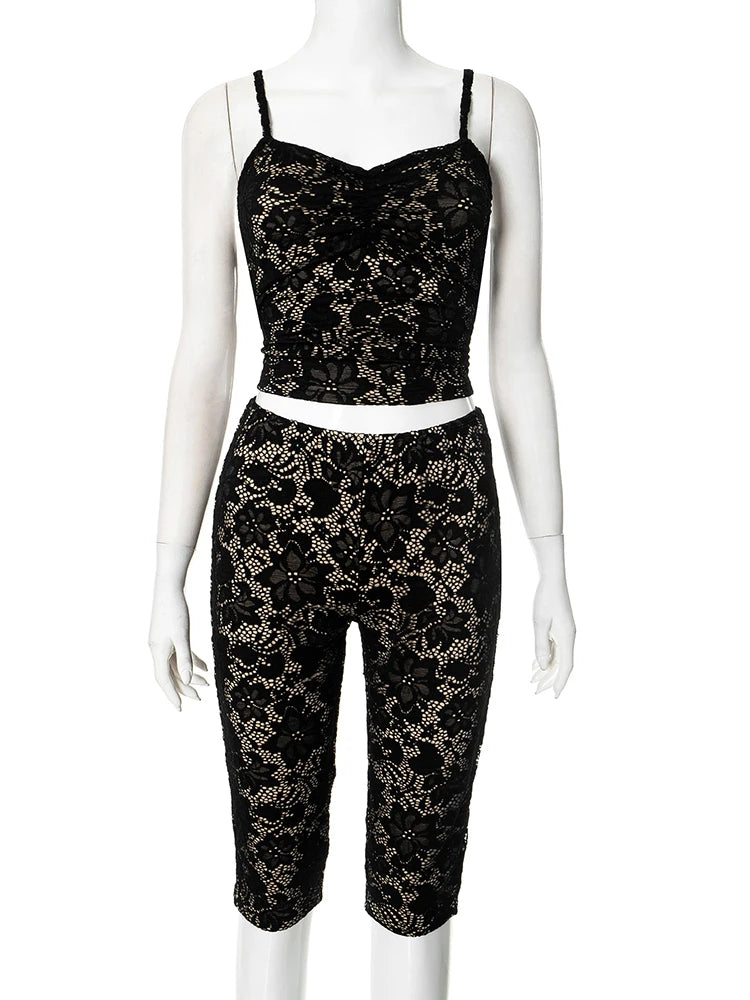 MESH LACE 2 PC PANTS SET
