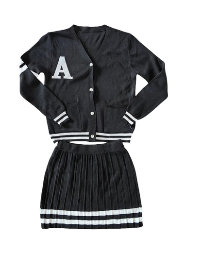 LETTERMAN PLEATED SKIRT AND JACK TWO PIECE SET