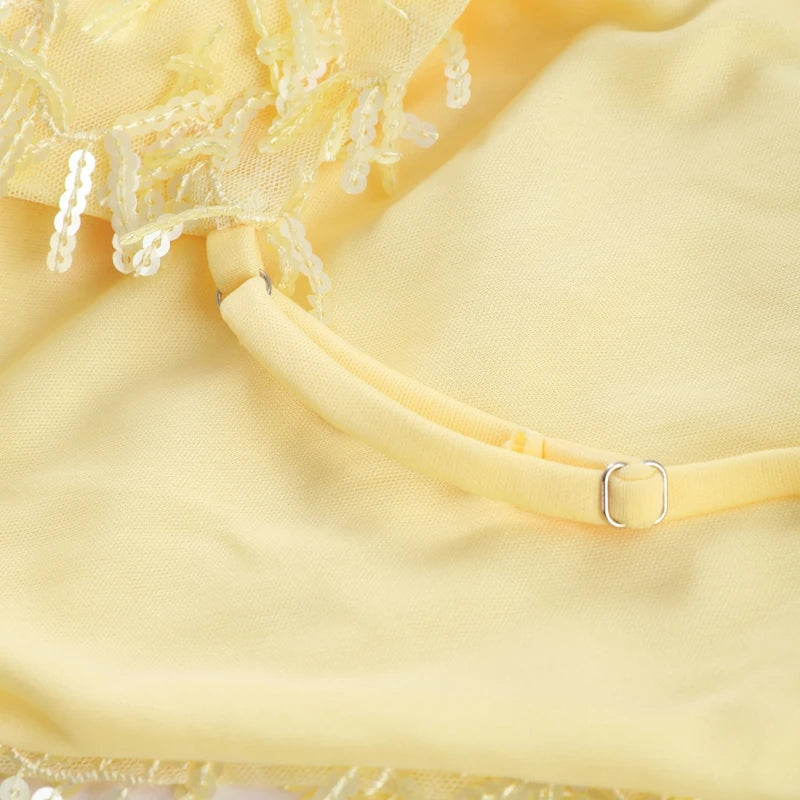 SEQUINED HALTER SKIRT SET