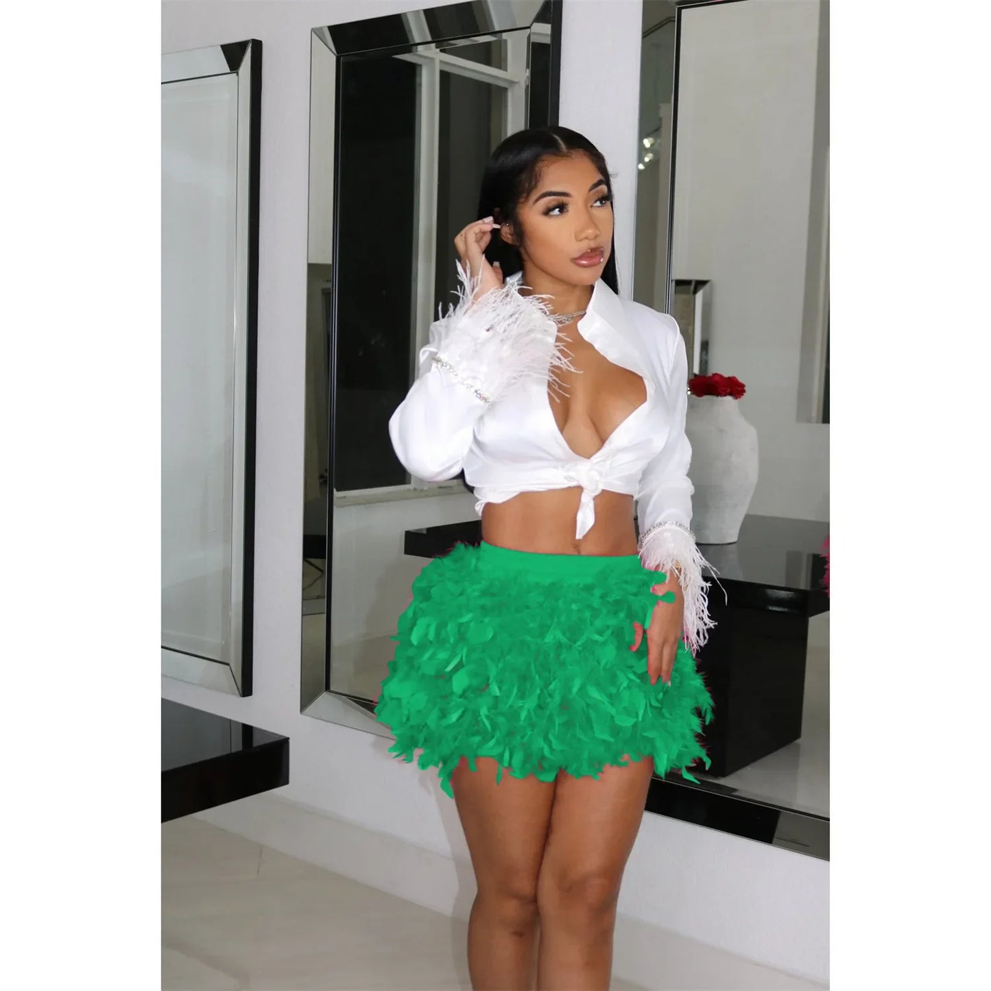 THAT GIRL FEATHER SKIRT