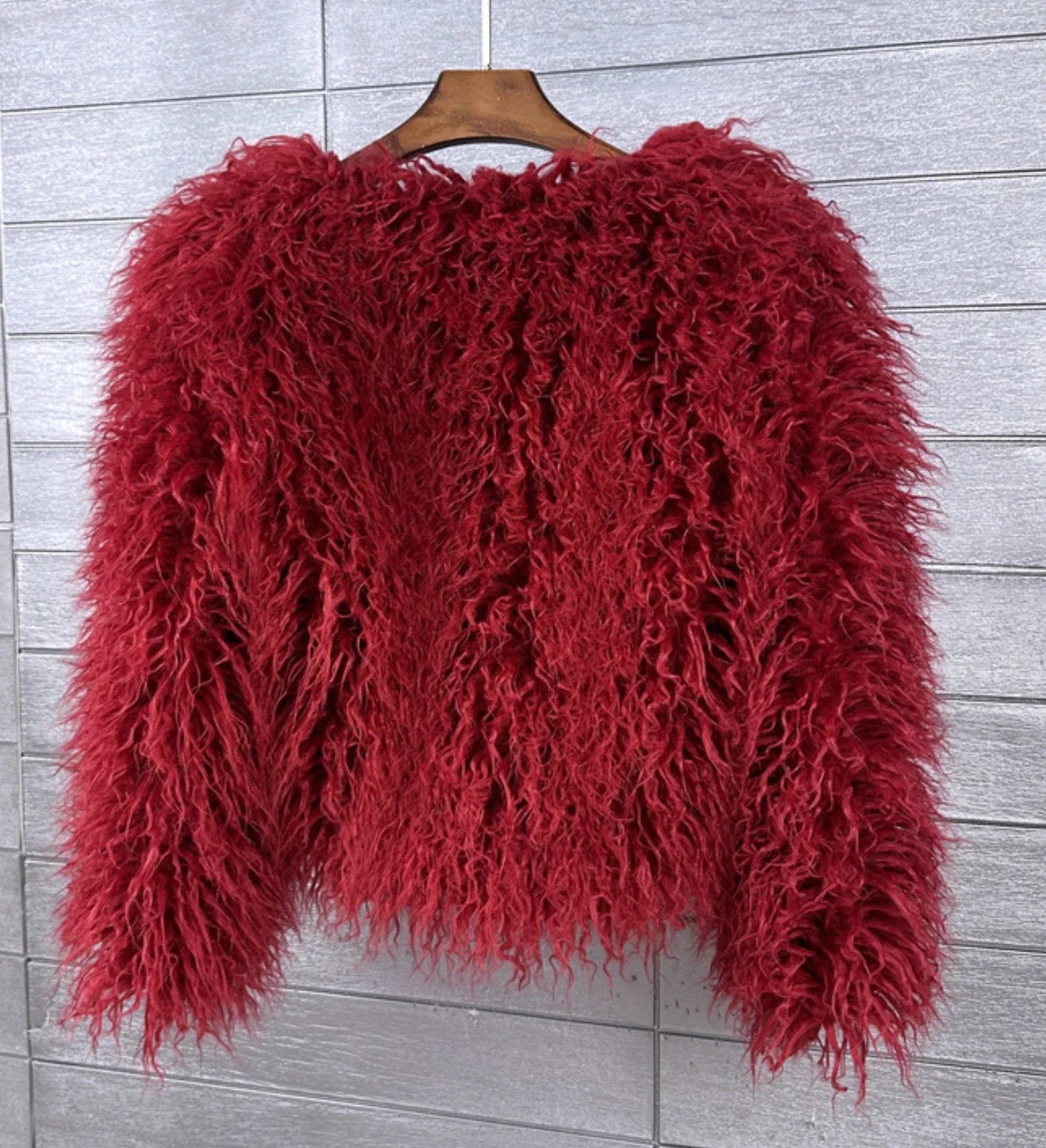 women's fur coat Colorful Furry Pink lamb wool faux fur coat female Shaggy sheepskin coat winter artificial fur jacket