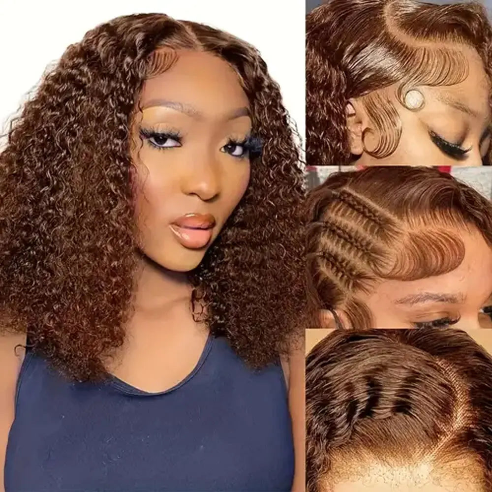 COCOA BROWN WATER WAVE SHORT PRE-PLUCKED UNIT