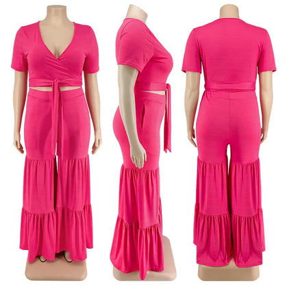 OWN THE ROOM FLARED PANTS CURVY PLUS SET