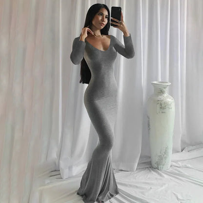 Casual Trumpet Maxi Dress