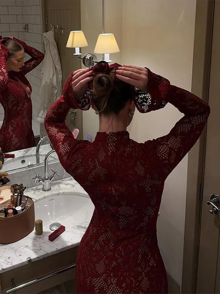 FLORAL BODY LACE DRESS