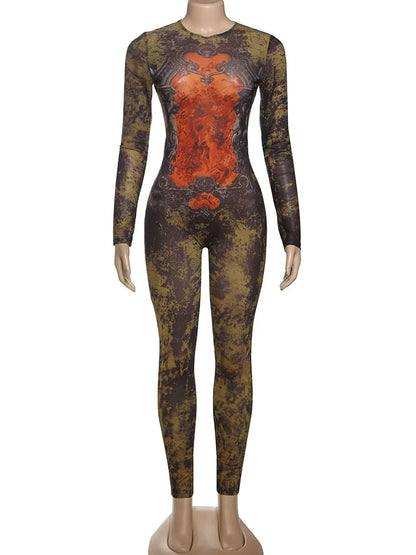 Sexy Mesh Tide Dye Jumpsuit
