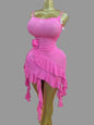RUFFLES AND ROSE APPLIQUE DRESS