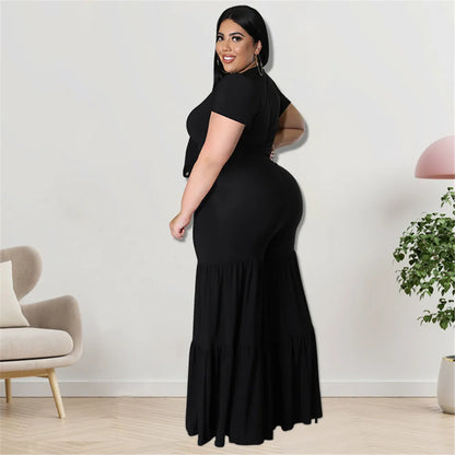 OWN THE ROOM FLARED PANTS CURVY PLUS SET