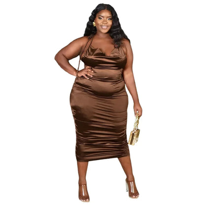 SATIN BEAUTY PLUS CURVY DRESS