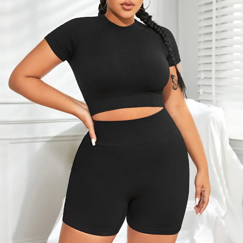 PLUS CURVY HIGH WAIST YOGA SET