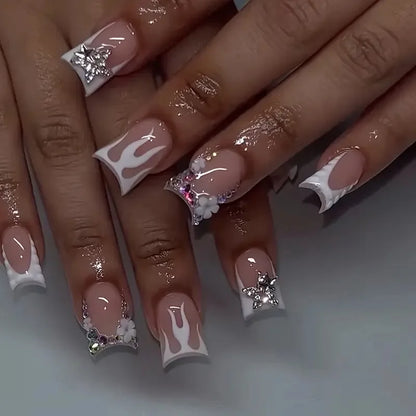 24 pc set 3D DESIGNER FRENCH DUCK SHAPE NAILS