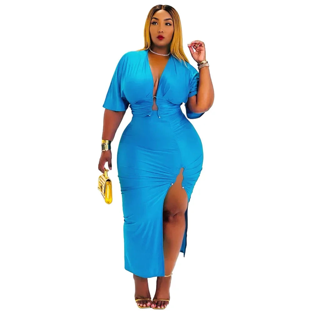CITY GYAL PLUS CURVY 2 PC SKIRT SET WITH SPLIT