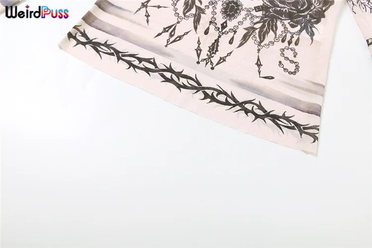 CLASSIC DRAGON PRINT MESH 2 PC SET