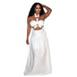 All White Summer Party Dress Two Piece Set