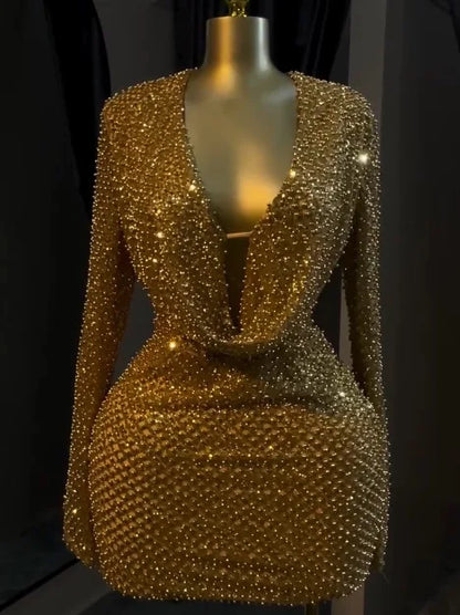 GOLD  PEARL DRESS