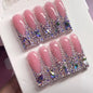 10 PCS BEJEWELD LUXURY DESIGNER LONG NAILS