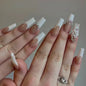 24 PCS SHIMMER LONG LUXURY PRESS ON NAILS