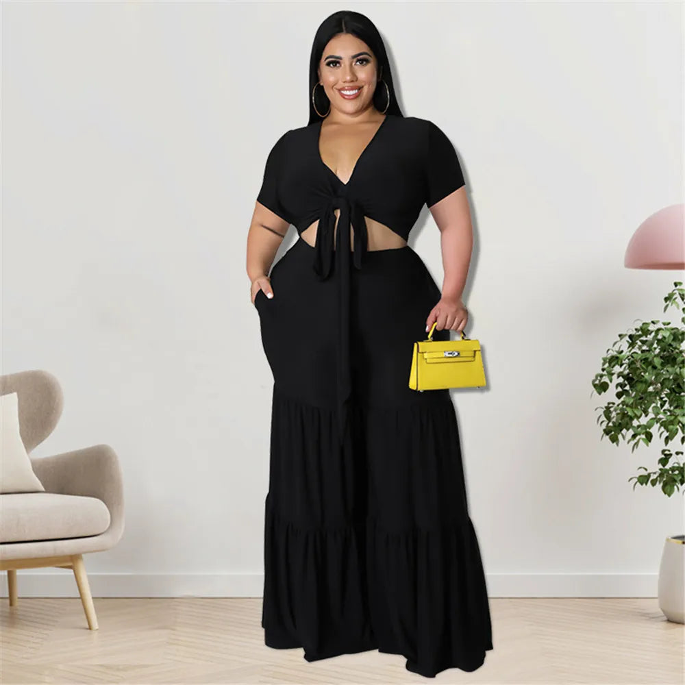 OWN THE ROOM FLARED PANTS CURVY PLUS SET