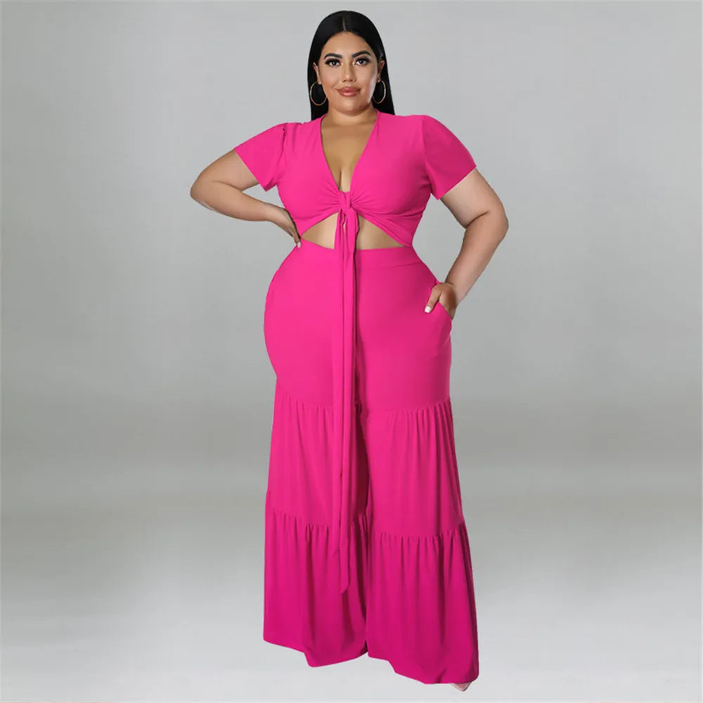 OWN THE ROOM FLARED PANTS CURVY PLUS SET