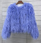 women's fur coat Colorful Furry Pink lamb wool faux fur coat female Shaggy sheepskin coat winter artificial fur jacket