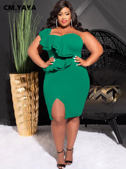 RUFFLED PLUS SIZE CURVY DRESS