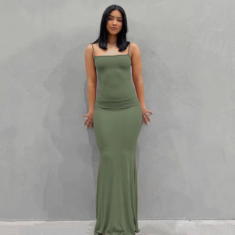Casual Trumpet Maxi Dress