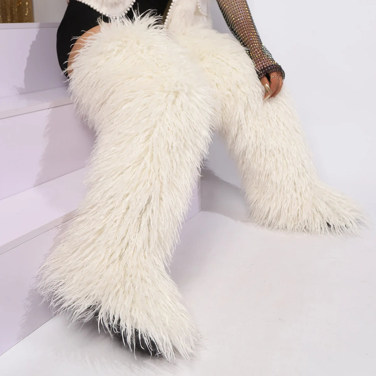 THIGH HIGH MONGOLIAN BOOTS