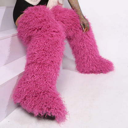 THIGH HIGH MONGOLIAN BOOTS