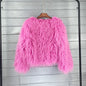 women's fur coat Colorful Furry Pink lamb wool faux fur coat female Shaggy sheepskin coat winter artificial fur jacket
